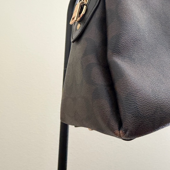 Coach Lillie Carryall Signature Canvas Brown Black Satchel Crossbody - Picture 6 of 12